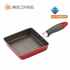 玉子焼き器 卵焼き用フライパン アルミ コンパクト フッ素加工 ガス火 直火 IH対応 13×14cm