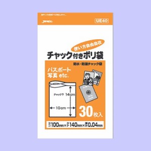 チャック付きポリ袋 ビニール袋 30枚入 透明（防水/防湿/耐熱/耐冷）