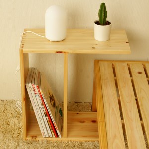 ベッドテーブル ナイトテーブル 国産ひのき 木製/檜 シンプル サイドテーブル