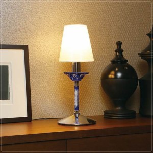 テーブルライト 卓上ライト LEDスタンド 切子ガラス ブルー 青 寝室 玄関照明 インテリア