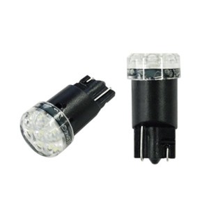 ウェッジ球 6灯LED 拡散レンズ 1チップ 口金T10 明るい 省電力 DC12V車専用 車内専用 2個入