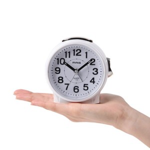 目覚まし時計 アラームクロック アナログ ブルーブライト シンプル 簡単操作 おしゃれ 小型 白 ホワイト