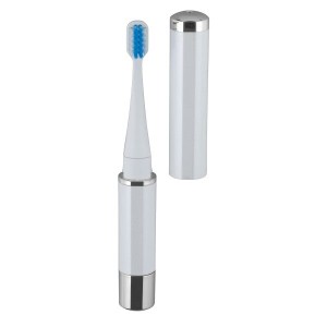 電動歯ブラシ マイナスイオン音波振動歯ブラシ 乾電池式 携帯用歯ブラシ ホワイト
