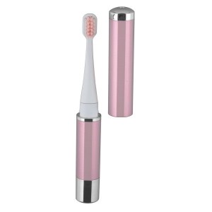 電動歯ブラシ マイナスイオン音波振動歯ブラシ 乾電池式 携帯用歯ブラシ ピンク
