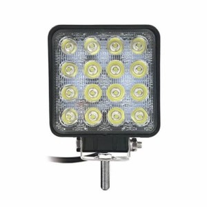 LEDワークライト 16灯 白色LED 作業灯 電動フォークリフト非対応 防塵防水 IP67 角度調整ステー付き