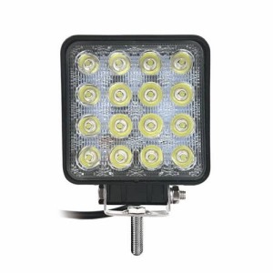 LEDワークライト 16灯 黄色LED 作業灯 電動フォークリフト非対応 防塵防水 IP67 角度調整ステー付き