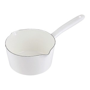 片手鍋 琺瑯鍋 ホーロー鍋 ミルクパン 15cm ミニサイズ 小型調理器具 プチクック ホワイト