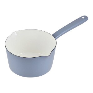 片手鍋 琺瑯鍋 ホーロー鍋 ミルクパン 15cm ミニサイズ 小型調理器具 プチクック ブルーグレー