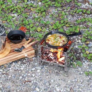 かまどグリル バーベキューコンロ 釜土 竈 ステンレス アウトドア 煮炊き 焼き物 高さ3段階調節