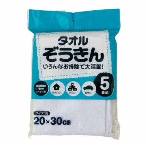 雑巾 タオルぞうきん 20x30cm 5枚組 綿100% 水拭き 乾拭き 掃除用 清掃用 学校 洗車