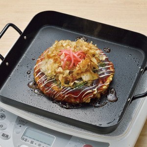 鉄板プレート 焼肉 お好み焼き グリル ガスコンロ IH調理器対応 角型 25cm 鉄製 調理器具