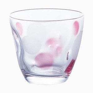 グラス コップ 麦茶コップ 水玉グラス ピンク ガラス製 フリーカップ 240ml 3個セット 日本製