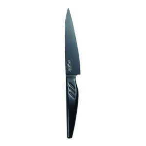 ペティナイフ 果物ナイフ 刃渡り12.5cm 黒刃 ジェットブラック 継ぎ目の無い一体成型