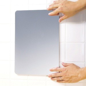 洗面鏡 浴室鏡 割れないミラー 壁面鏡 壁掛けセーフティミラー ミニ 145×215mm