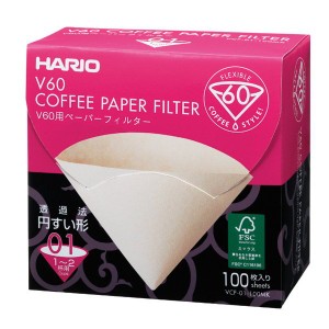 コーヒーペーパーフィルター ドリップ ろ紙 濾紙 ハリオ 01M V60用 無漂白 円すい形 円錐形 1〜2杯用 100枚入