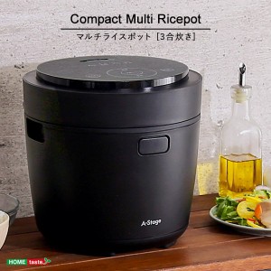 炊飯器 低温調理器 3合炊き 電気調理鍋 炊飯ジャー コンパクト マルチライスポット ブラック