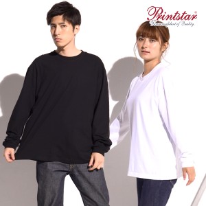 ビッグTシャツ オーバーサイズ ロングTシャツ ロンT ロングスリーブ Tシャツ 長袖 無地 プリントスター 5.6オンス 00114-bcl