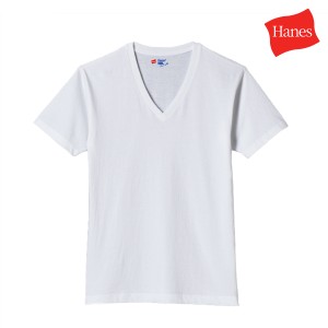 ヘインズ Hanes Tシャツ ジャパンフィット Vネック メンズ 半袖 2枚組 ブルーパック ホワイト H5215