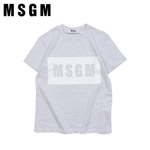MSGM エムエスジーエム Tシャツ 半袖 レディース BOX LOGO T-SHIRTS グレー MDM95 94