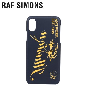 ラフシモンズ RAF SIMONS iPhone XS X ケース スマホ 携帯 アイフォン メンズ レディース IPHONE CASE ネイビー 192-942