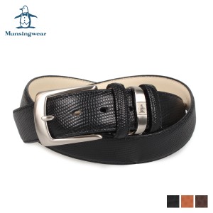 マンシングウェア Munsingwear ベルト レザーベルト メンズ 本革 バックル LEATHER BELT ブラック ブラウン