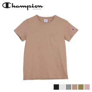 チャンピオン Champion Tシャツ 半袖 レディース POCKET T-SHIRT ブラック ホワイト グレー ブラウン カーキ オフ ピンク 黒 白 CW-M321