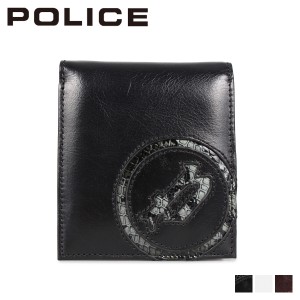 ポリス POLICE 財布 二つ折り イーブン メンズ 本革 BI-FOLD WALLET ブラック ホワイト ダーク ブラウン 黒 白 PA-5502