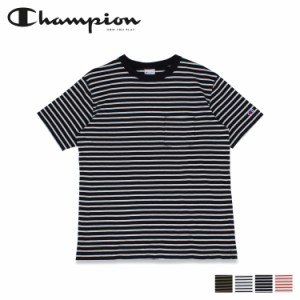 チャンピオン Champion Tシャツ 半袖 メンズ レディース BORDER SHORT SLEEVE T-SHIRT ブラック ホワイト ネイビー オレンジ C3-T303