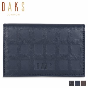 DAKS ダックス カードケース 名刺入れ 定期入れ メンズ CARD CASE ブラック ネイビー ブラウン 黒 DP25385