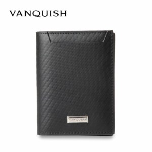 ヴァンキッシュ VANQUISH 二つ折り財布 メンズ 本革 WALLET ブラック 黒 43250