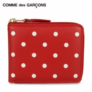 コムデギャルソン COMME des GARCONS 二つ折り財布 メンズ レディース ラウンドファスナー POLKA DOTS PRINTED レッド SA7100PD