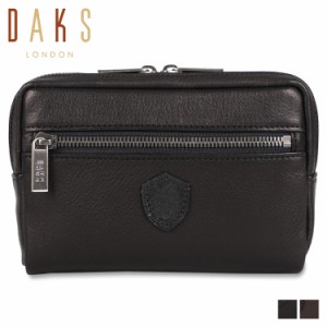 DAKS ダックス ベルトポーチ 小物入れ メンズ 本革 小さめ BELT POUCH ブラック ブラウン 黒 DA29416