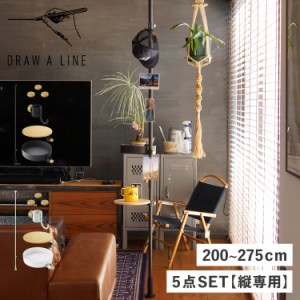 DRAW A LINE ドローアライン つっぱり棒 フック トレー テーブル マグネット 5点セット 伸縮棒 ものほし竿