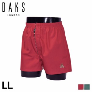 DAKS ダックス トランクス 下着 インナー アンダーウェア メンズ 前開き LL レッド グリーン 0183-01