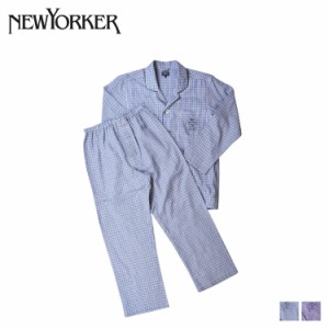 ニューヨーカー NEWYORKER ルームウェア 部屋着 パジャマ セットアップ ナイトウェア メンズ 前開き 長袖 0619-80