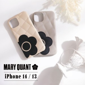 MARY QUANT マリークヮント iPhone 14 13 ケース スマホケース 携帯 レディース PU QUILT LEATHER BACK CASE 母の日