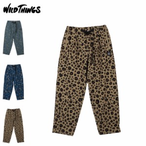 WILD THINGS ワイルドシングス パンツ プリントラックス メンズ PRINT LAX PANTS ブルー グリーン レオパード ヒョウ柄 WT24036AD