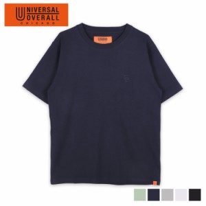 ユニバーサルオーバーオール UNIVERSAL OVERALL Tシャツ 半袖 メンズ レディース 無地 UO EMBROIDERY TEE ブラック 黒 U2323232-A