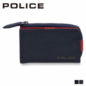 ポリス POLICE キーケース コインケース メンズ 本革 L字ファスナー KEY CASE ブラック 黒 PA-70805