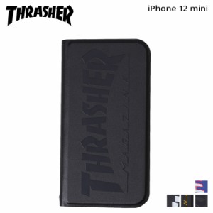 スラッシャー THRASHER iphone12 mini スマホケース メンズ レディース 手帳型 携帯 アイフォン ネコポス可