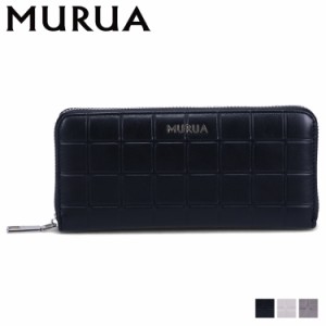 ムルーア MURUA 長財布 レディース ラウンドファスナー LONG WALLET ブラック アイボリー シルバー 黒 MR-W1171