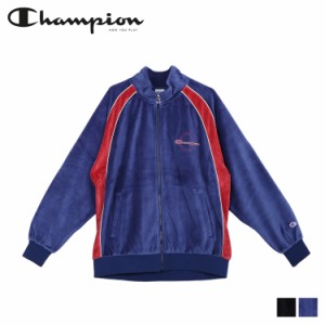 チャンピオン Champion ジャケット フルジップ トラックジャケット メンズ アクションスタイル ベロア ブラック ネイビー 黒 C3-Y008