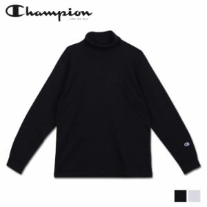 チャンピオン Champion Tシャツ 長袖 ロンT カットソー メンズ 無地 タートルネック ブラック オフ ホワイト 黒 C3-Y435