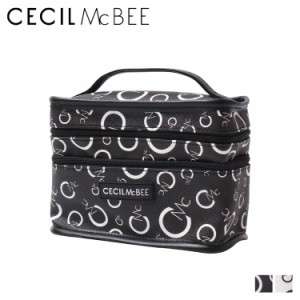 セシルマクビー CECIL McBEE 化粧ポーチ メイク バニティ 小物入れ 収納 レディース 大容量 機能的 大きめ ブラック ホワイト CM121134