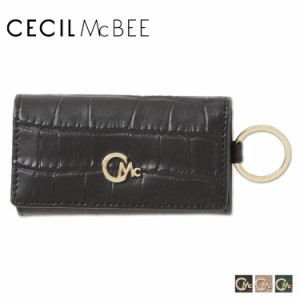 セシルマクビー CECIL McBEE キーケース キーホルダー レディース 4連 クロコダイル エンボス加工 ブラック ブラウン グリーン CM127001