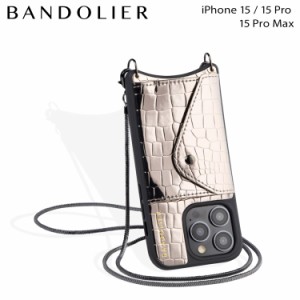 BANDOLIER バンドリヤー iPhone 15 15Pro 15ProMax スマホケース スマホケース ショルダー 携帯 メンズ レディース シルバー 14GIA
