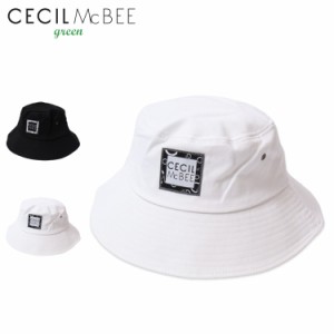 セシルマクビーグリーン CECIL McBEE green バケットハット 帽子 ゴルフウェア オールオーバー レディース ブラック ホワイト CGS2347HT