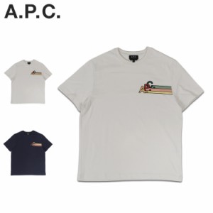 A.P.C. アーペーセー Tシャツ 半袖 メンズ ISAAC オフ ホワイト ダーク ネイビー COEZC-H26327