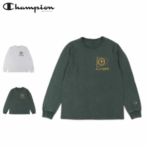 チャンピオン Champion Tシャツ 長袖 ロンT カットソー メンズ LONG SLEEVE T-SHIRT オフ ホワイト モスグリーン C3-Z410