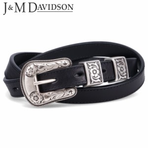 J&M DAVIDSON ジェイアンドエムデヴィッドソン ベルト レザーベルト ウェスタン バックル メンズ 本革 20MM ブラック 黒 BWST-0XX-AN20